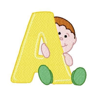 Baby Boy Alphabet Font 30 Machine Embroidery Designs  