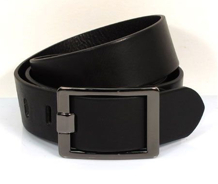 Mens Black Solid Genuine Leather Belt 30/32/34/36  
