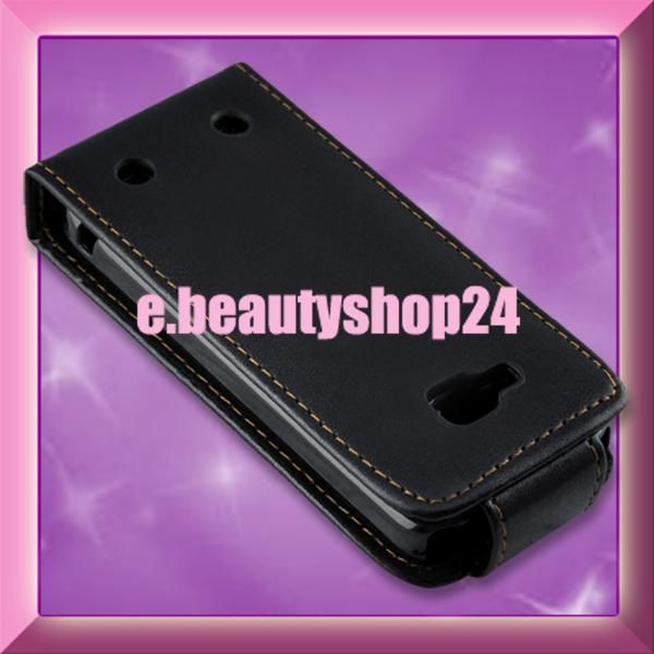Black Flip Leather Case Pouch Cover For NOKIA C5 C5 00  
