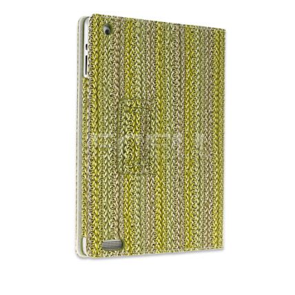 NEW GREEN WICKER BASKET WEAVE DESIGN LEATHER CASE STAND COVER FOR 