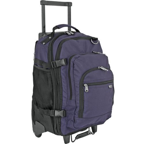 Rolling Wheeled Laptop/Notebook Backpack Bag Navy NEW  