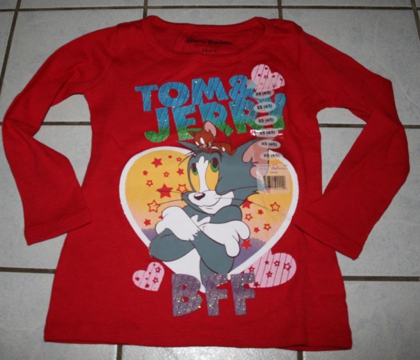 NWT Girls TOM & JERRY Red Thermal Jersey ~Var Sizes~  