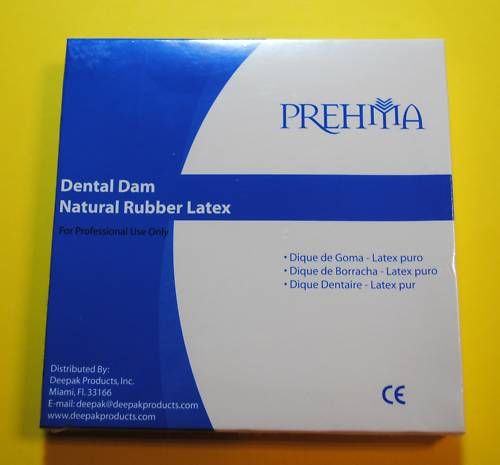 DENTAL DAM MADE IN NATURAL RUBBER LATEX GREEN OR BLUE  