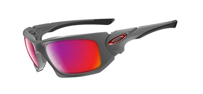 NEW Oakley Scalpel Sunglasses Dark Grey / Positive Red Iridium OO9095 