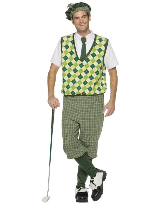 old tyme golfer golf player large adult halloween costume uniform