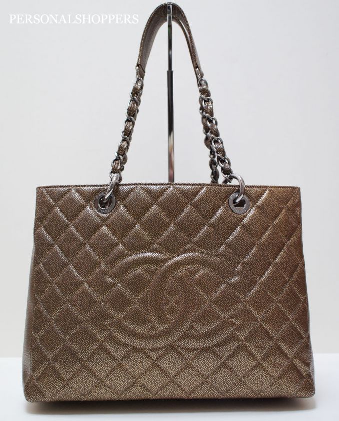 CLASSIC CHANEL 11A BRONZE CAVIAR LEATHER GRAND SHOPPER GST BAG NWT 