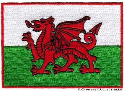 WALES FLAG embroidered iron on PATCH WELSH EMBLEM new  