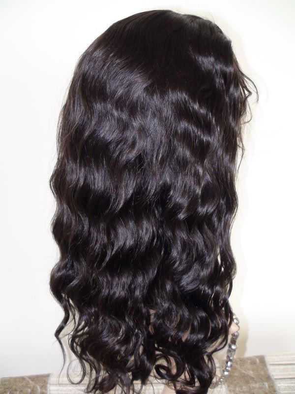 bodywave 100% remy human hair front lace wig 16 1b#  