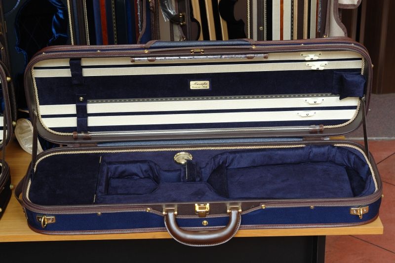 Musafia Cremona Italy Italian blue Violin case strap Luxury Silk FREE 