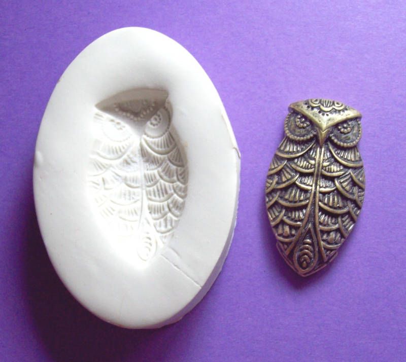 OWL HOOT ~ CNS polymer clay mold mould moule  