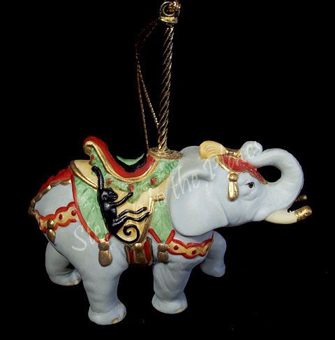 Lenox China Carousel ELEPHANT Christmas Tree Ornament 1989 Tusky Guy 